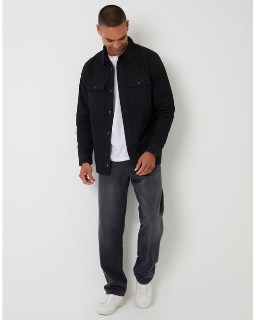 Threadbare Black Lightweight Shacket for men
