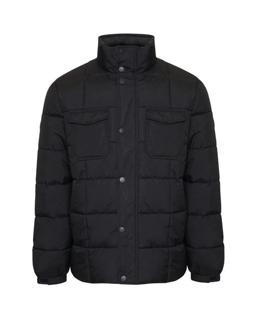 Threadbare Black Padded Funnel Neck Jacket for men