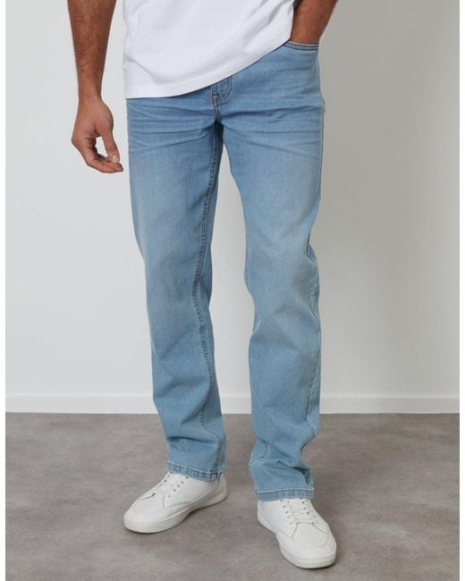 Threadbare Blue Straight Leg Jeans for men