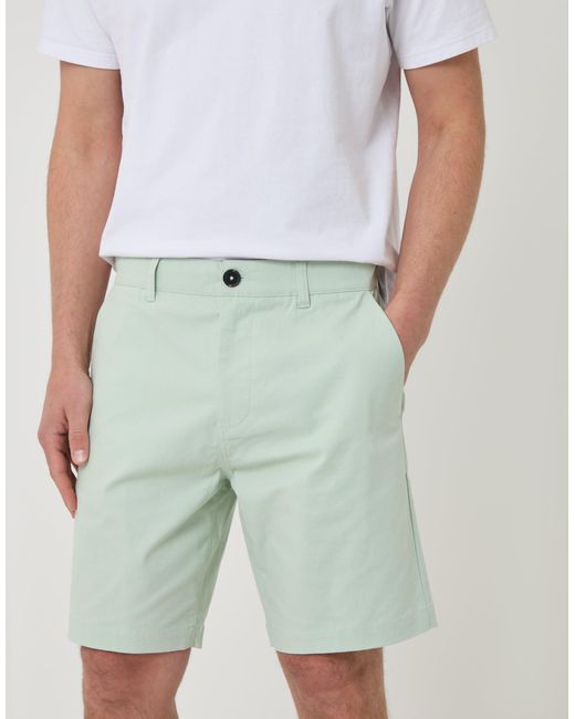 Threadbare White Regular Fit Stretch Chino Shorts for men