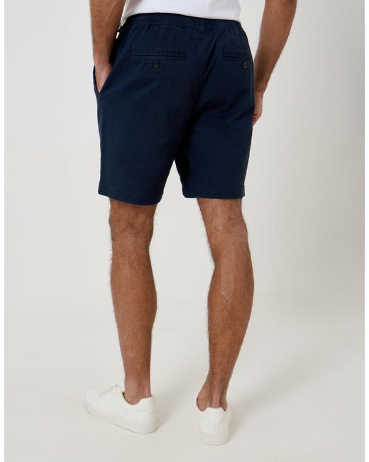 Threadbare Blue Shorter Length Elasticated Waist Stretch Chino Shorts for men
