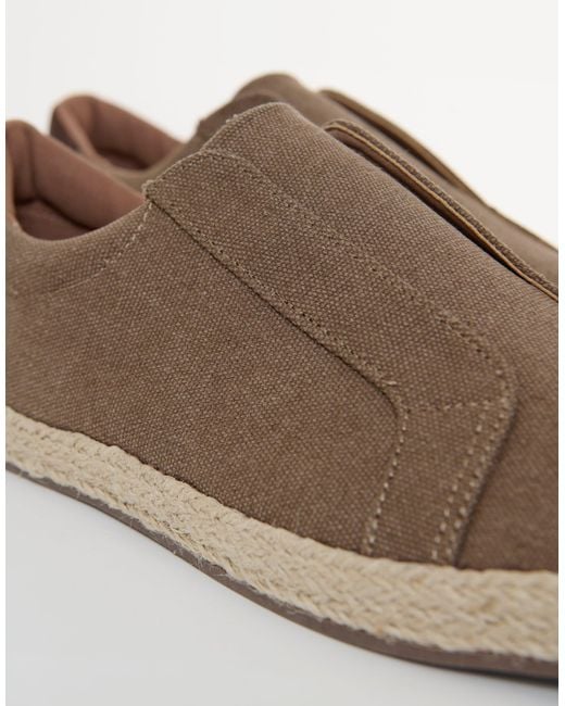 Threadbare Brown Cotton Canvas Slip On Espadrilles for men