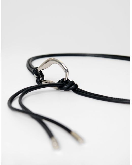 Threadbare Black Faux Leather Rope Belt