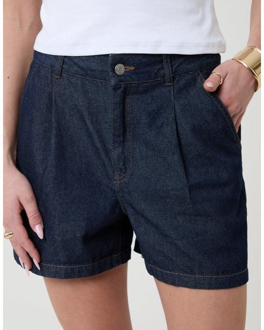 Threadbare White Denim Tailored Shorts