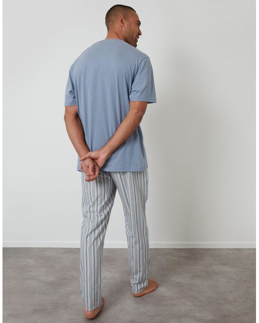 Threadbare Blue T-Shirt & Bottoms Pyjama Set for men