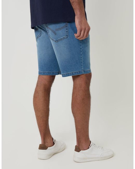 Threadbare Blue Denim Shorts for men