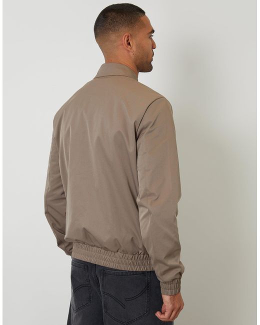 Threadbare Brown Showerproof Patch Pocket Zip Up Collared Jacket for men