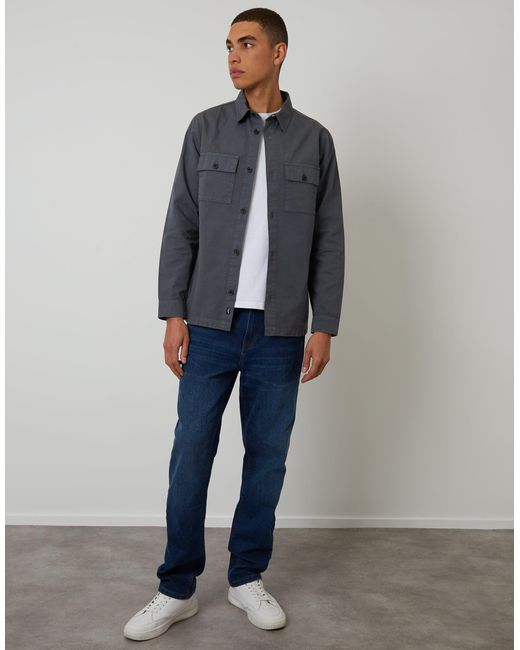 Threadbare Blue Lightweight Shacket for men
