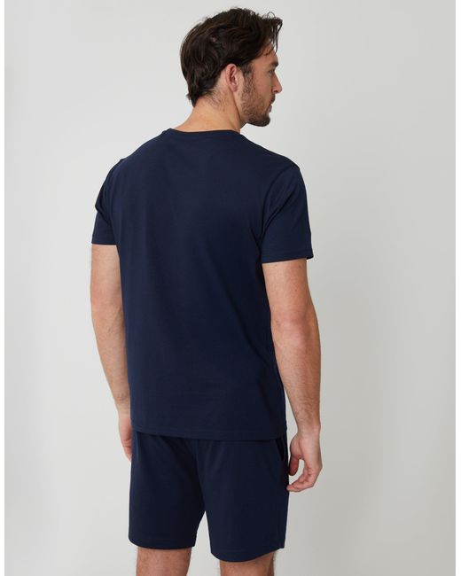 Threadbare Blue Script Logo Short Lounge Set for men