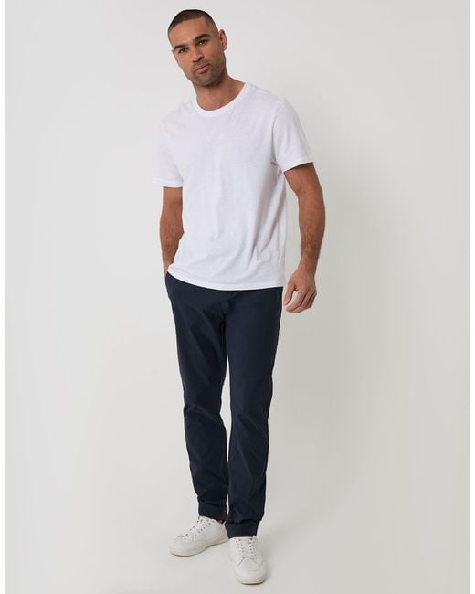 Threadbare Blue Slim Fit Stretch Trousers for men