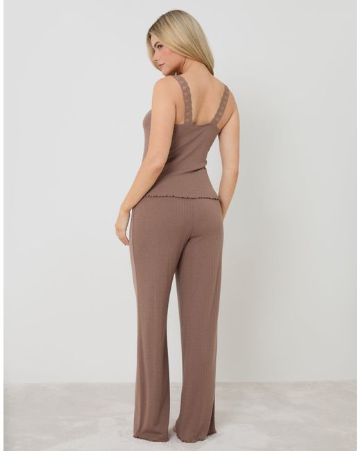 Threadbare Natural Pointelle V-Neck Cami Pyjama Set