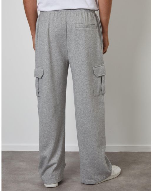 Threadbare Gray Wide Leg Cargo Joggers for men