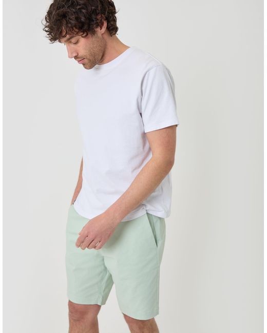 Threadbare White Regular Fit Stretch Chino Shorts for men