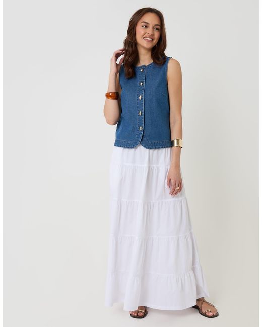 Threadbare Blue Denim Button Up Top