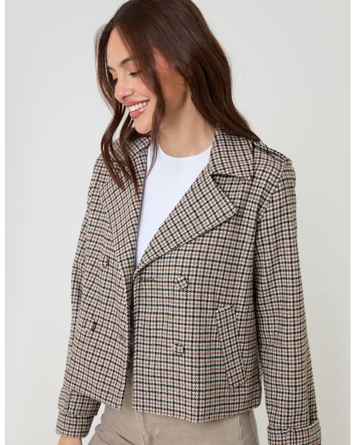 Threadbare Gray Faux Wool Cropped Jacket