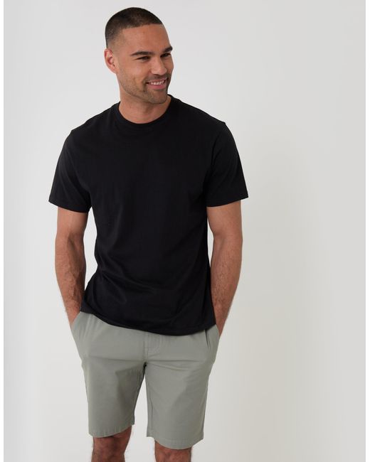 Threadbare White Regular Fit Elasticated Waist Stretch Chino Shorts for men