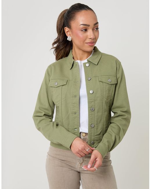 Threadbare Green Stretch Denim Jacket