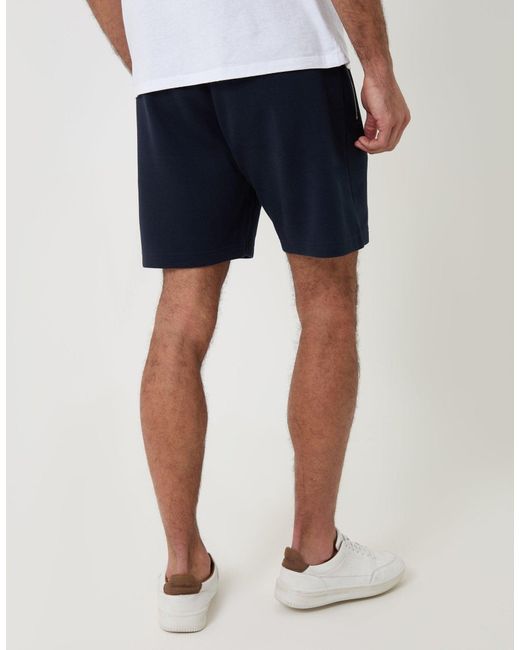 Threadbare White Pique Pleated Sweat Shorts for men