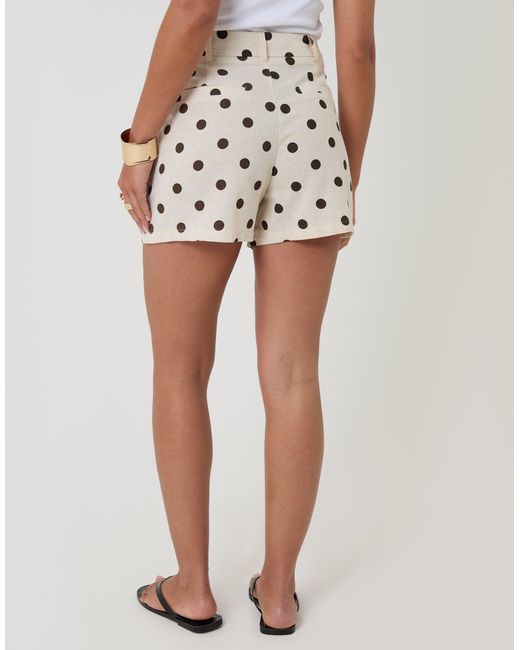 Threadbare White Polka Dot Tailored Shorts