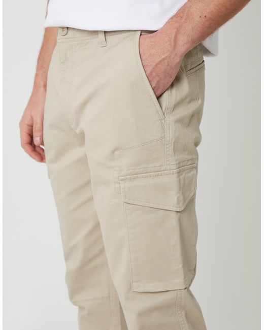 Threadbare Natural Slim Fit Cargo Style Trouser for men