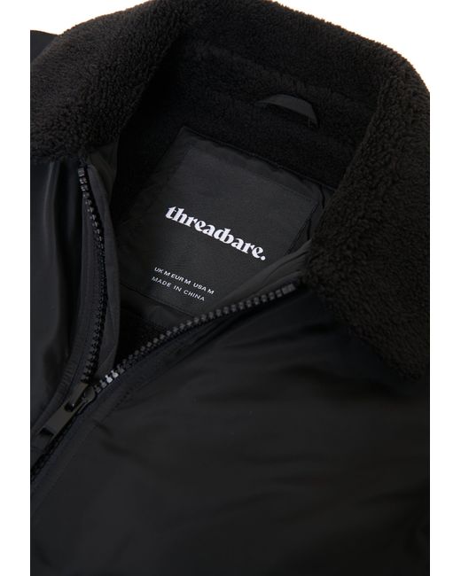 Threadbare Black Borg Lined Collared Jacket for men