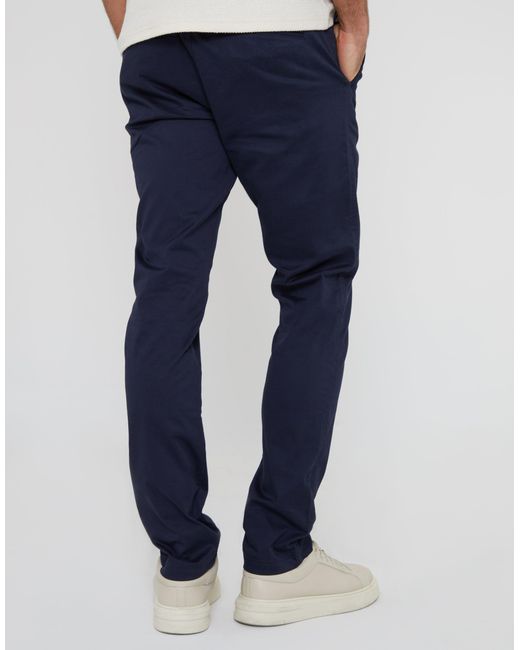Threadbare Blue Slim Fit Chino Trousers for men
