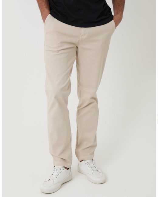 Threadbare Natural Elasticated Waist Chino Trousers for men