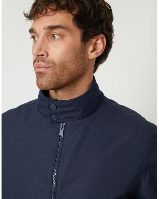 Threadbare Blue Zip Up Harrington Jacket for men