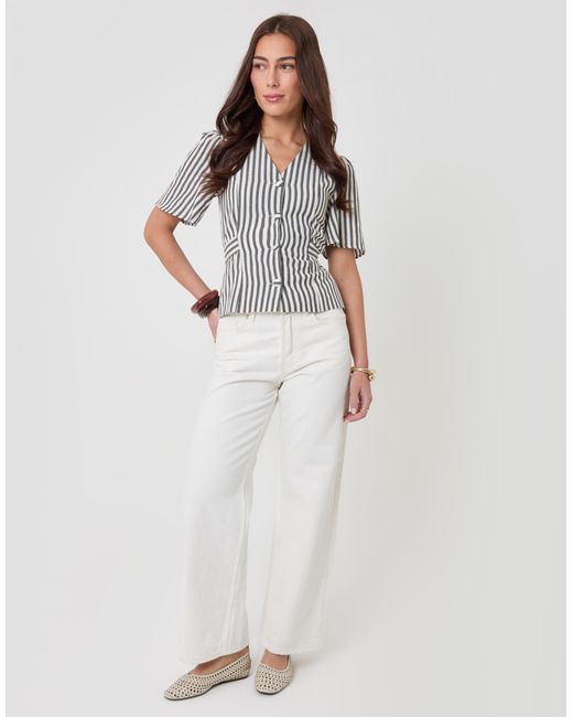 Threadbare White Flutter Sleeve Top