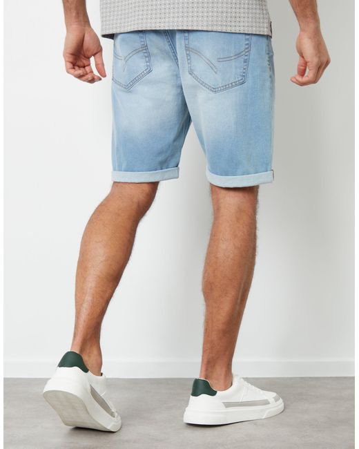 Threadbare Blue Denim Shorts for men