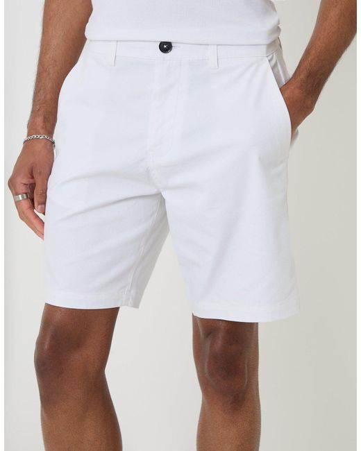 Threadbare Blue Regular Fit Stretch Chino Shorts for men