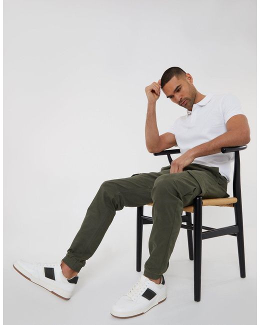 Threadbare Green Jogger Style Cargo Trousers for men
