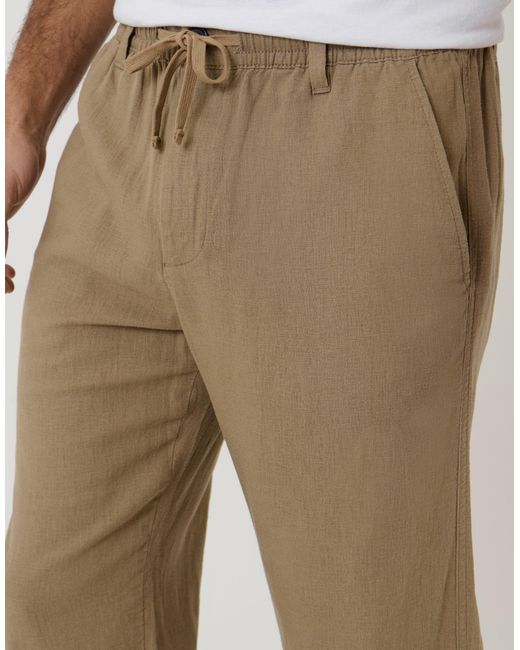 Threadbare Natural Linen Blend Trousers for men