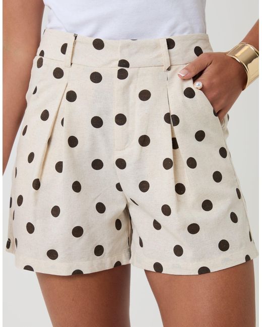 Threadbare White Polka Dot Tailored Shorts