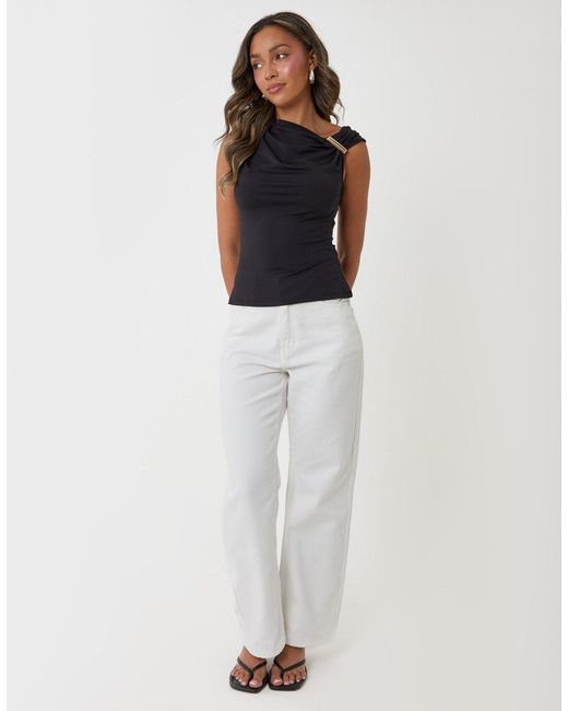 Threadbare Blue Asymmetric Draped Vest