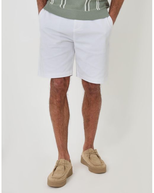 Threadbare Green Regular Fit Stretch 3 Pocket Chino Shorts for men