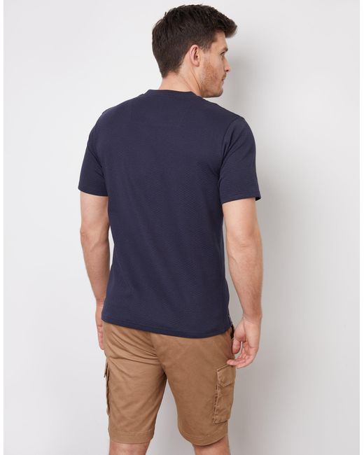 Threadbare Blue Textured T-Shirt for men