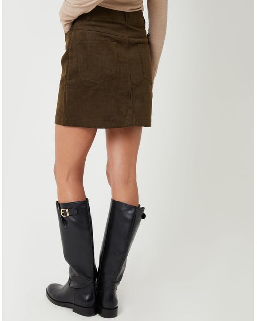 Threadbare Brown Corduroy Mini Skirt
