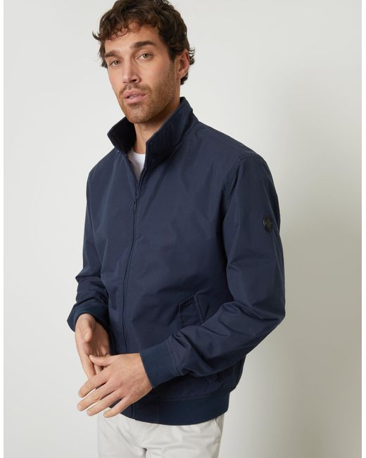 Threadbare Blue Zip Up Harrington Jacket for men