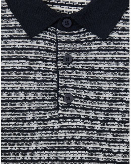 Threadbare Gray Textured Knitted Polo for men