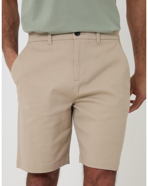 Threadbare Natural Regular Fit Stretch 3 Pocket Chino Shorts for men