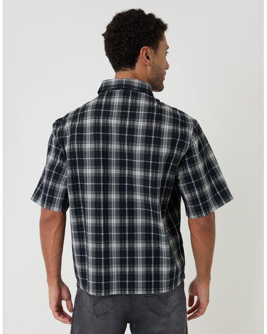 Threadbare Gray Boxy Fit Short Sleeve Shirt for men