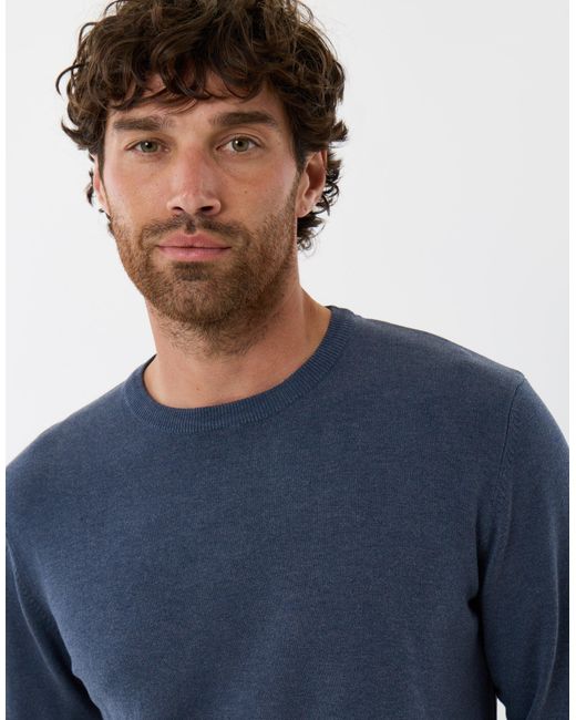Threadbare Blue Jersey Crew Neck Jumper for men
