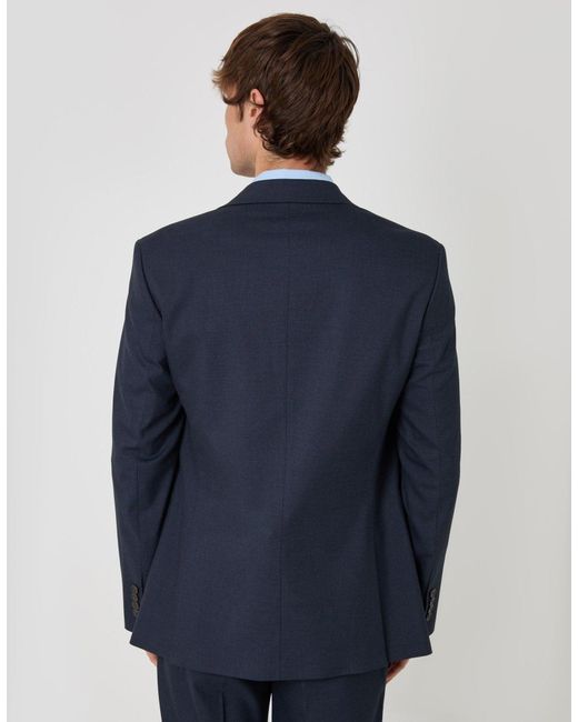 Threadbare Blue Tailored Fit Single Breasted Blazer for men