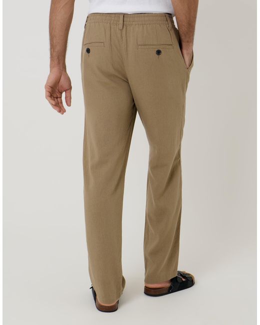 Threadbare Natural Linen Blend Trousers for men