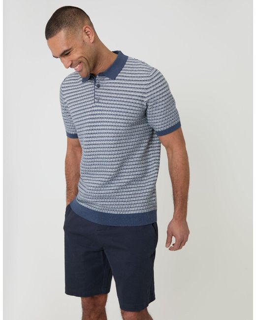 Threadbare Blue Regular Fit Stretch 3 Pocket Chino Shorts for men