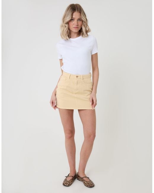 Threadbare White Denim Mini Skirt