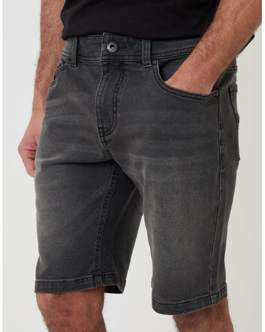 Threadbare Black Denim Shorts for men