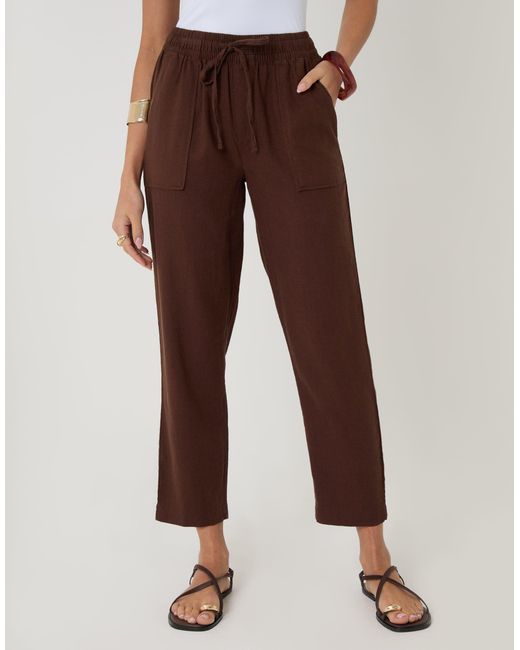Threadbare Multicolor Linen Blend Drawstring Trousers