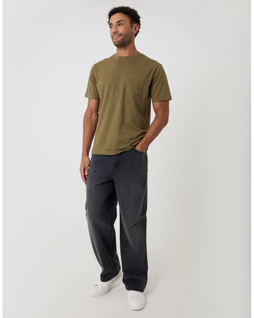 Threadbare Green Jersey Slub Short Sleeve T-Shirt for men